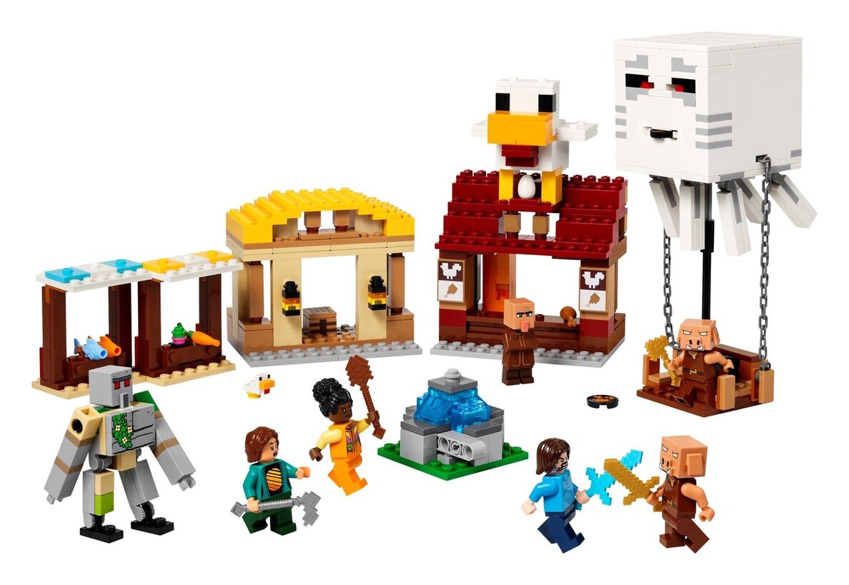 LEGO Minecraft De Ghast-ballon aanval op het dorp