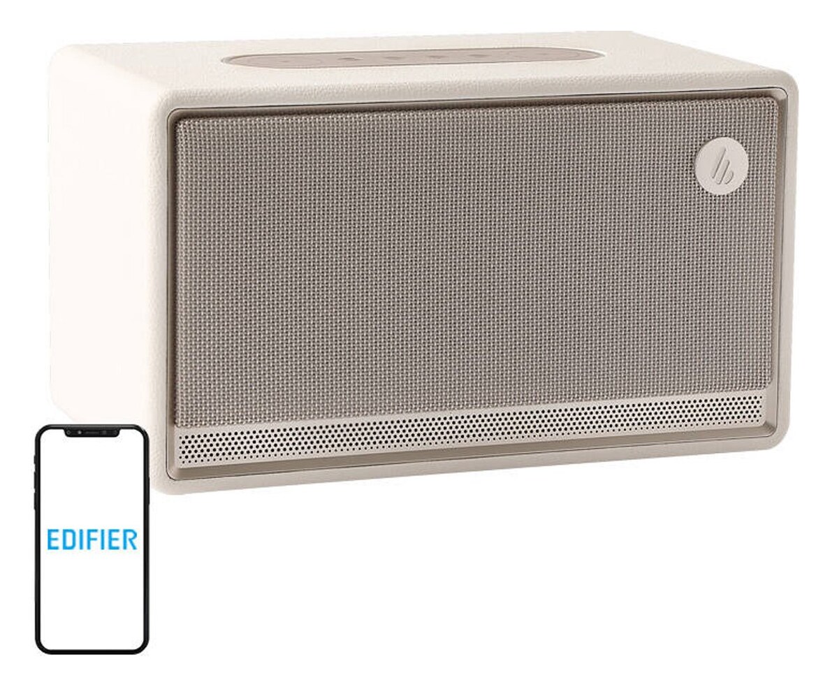 EDIFIER ES300 WLAN & Bluetooth Speaker - 60 W Hi-Res Audio, AirPlay 2, LDAC, 12 h Batterij, Multiroom, USB & AUX, Ambiënt Verlichting, Houten Behuizing, App-bediening - Premium Draadloze Speaker