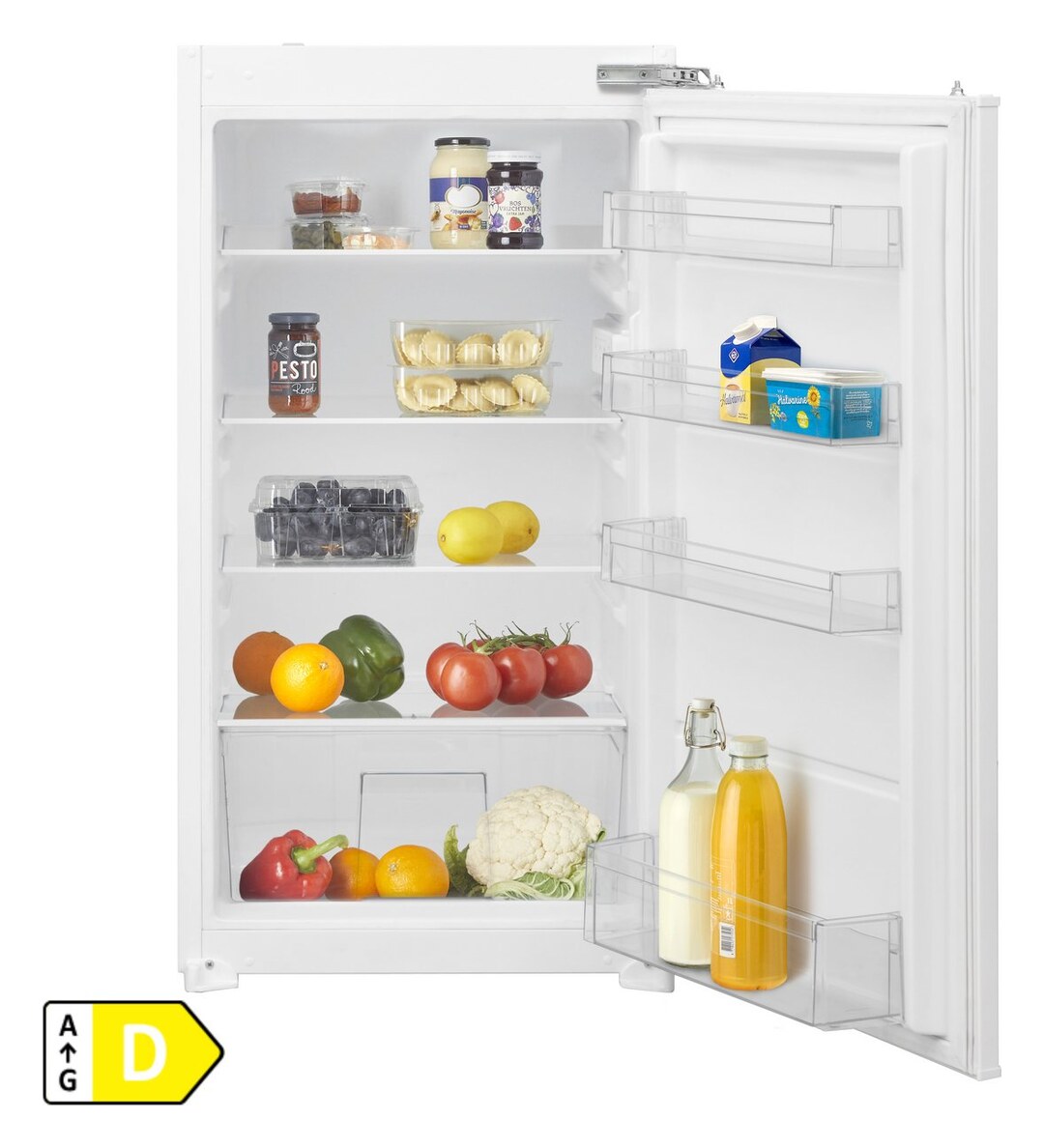 Inventum IKK1022D 102 cm energiezuinige inbouw koelkast - 154 liter - deur-op-deur - wit