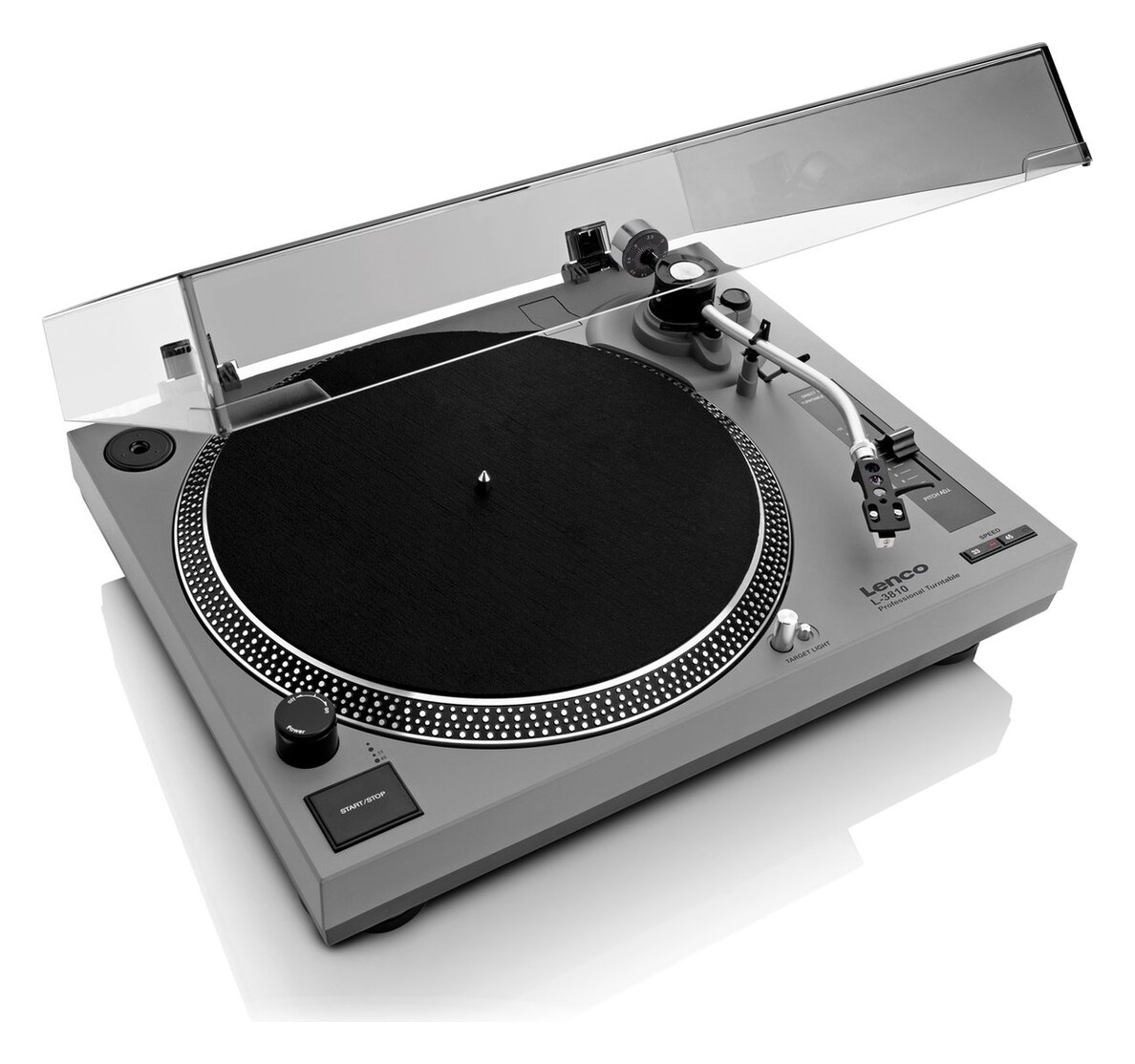 Lenco L-3810GY - platenspeler, direct drive, USB-digitalisering, DJ-draaitafel, grijs