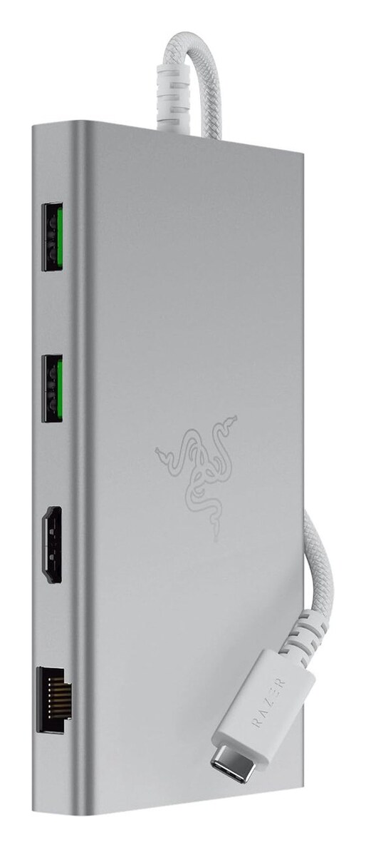 Razer USB-C Dock (Mercury Wit) - 11 poorten