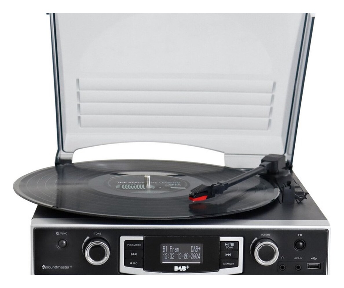 Soundmaster PL590SW - retro platenspeler/stereoanlage met DAB+ radio en USB-encoding