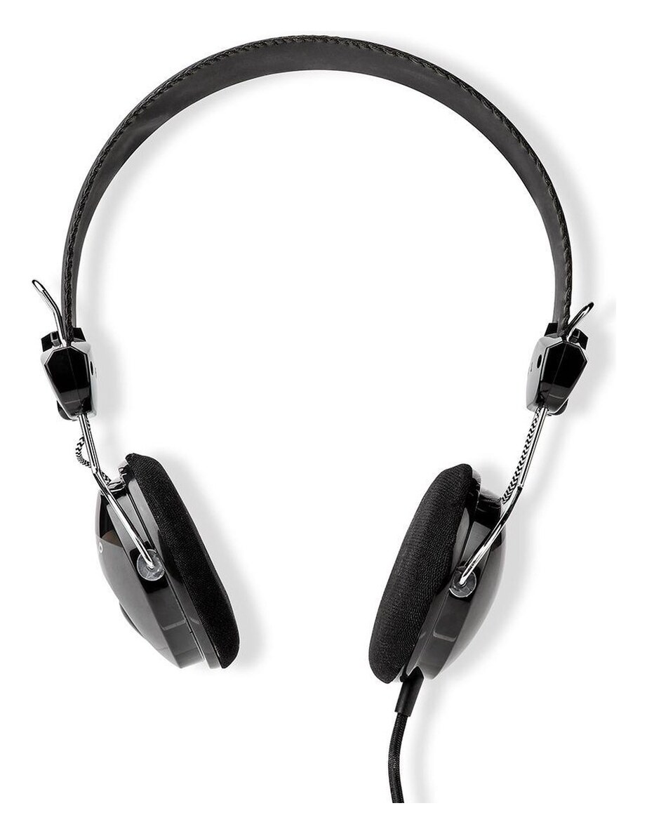 Nedis HPWD1104BK bedrade on-ear koptelefoon met gevlochten kabel (zwart)